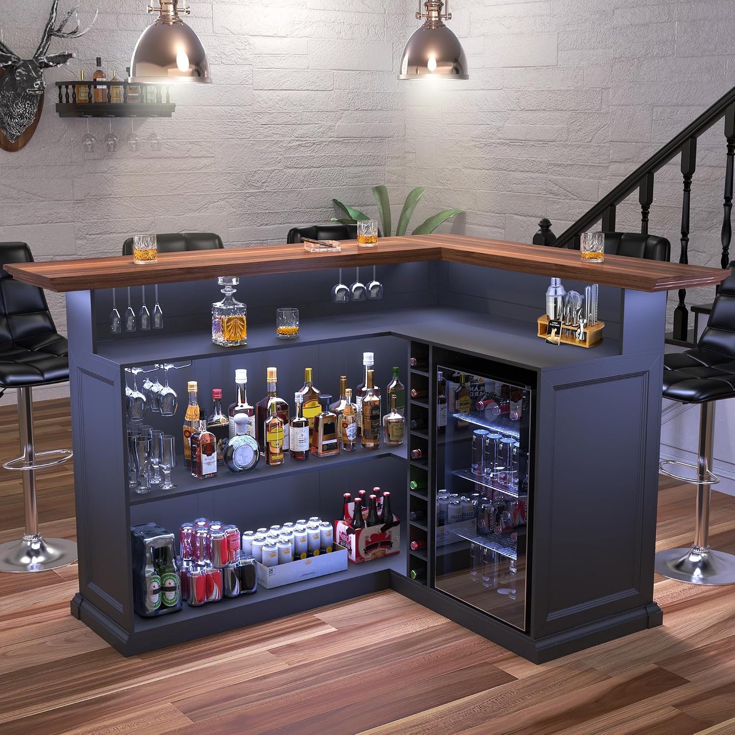 Home Bar And Fridge - Szafka barowa w kształcie litery L