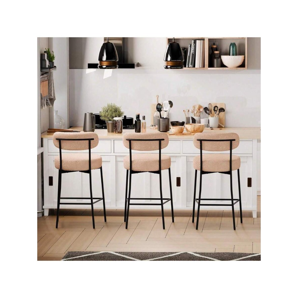 Beżowe hokery, zestaw 2 sztuk, – Home Bar Set recenzja i cena