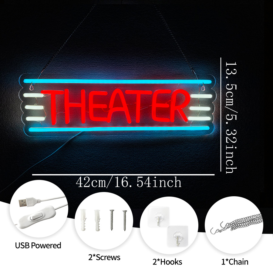 Neonowy znak teatralny do deko – Home Bar And Theater recenzja i cena