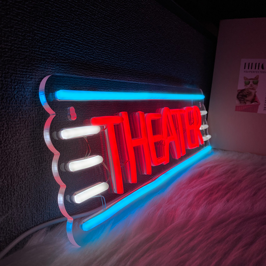 Neonowy znak teatralny do deko – Home Bar And Theater recenzja i cena