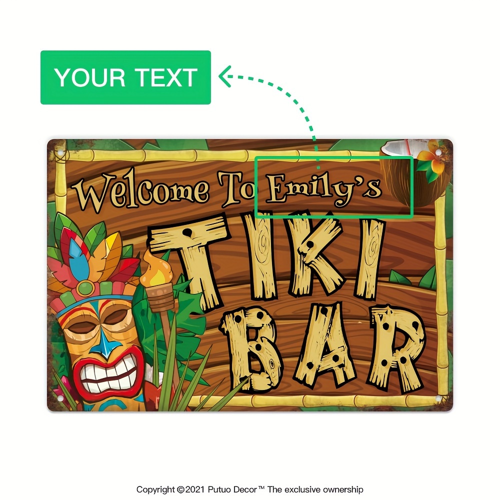 Personalizowany szyld Tiki Bar – Home Bar And Kitchen recenzja i cena